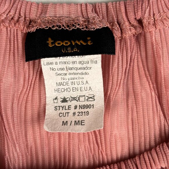 Toomi Pink Boho Bell Sleeve Top - Size M - Picture 4 of 11